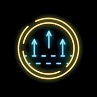 Neon icon of evaporation process with arrows pointing up vector