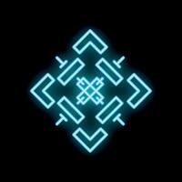 Neon light glowing abstract geometric shape background vector