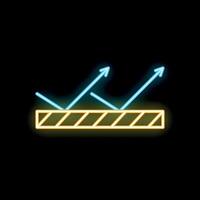 Neon light reflecting from surface icon illustration vector