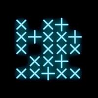 Neon blue stitches forming a cross stitch pattern on black background vector