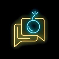 Neon sign representing online argument with bomb about to explode vector