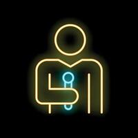 Neon sign of stand up comedian holding microphone vector