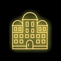 Building with domes neon sign on black background vector