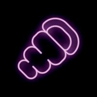 Bright pink neon light showing spiral lightbulb against a black background vector