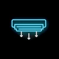 Neon icon of conditioner blowing cold air vector