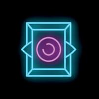Glowing neon line traditional ukrainian embroidery icon isolated on a black background, illustration vector