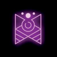 Bright neon sign showing abstract geometric design vector