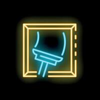 Neon sign representing window cleaning service on black background vector