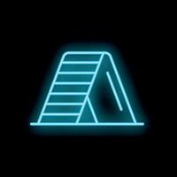 Glowing neon icon of a wooden playground ladder on black background vector