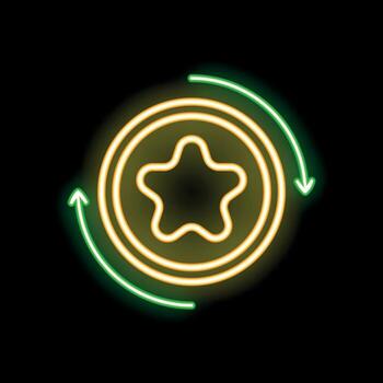 neón firmar representando lealtad programa dando gratificante puntos para compras vector