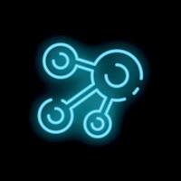 Neon glowing molecule icon representing science and technology vector