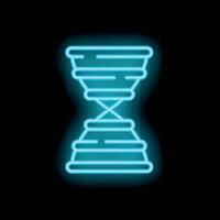 Neon dna structure glowing on black background vector
