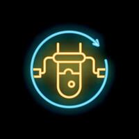Neon icon representing the concept of water purification system vector