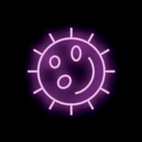 Neon style icon of a virus smiling menacingly vector