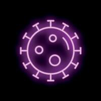 Neon style icon coronavirus bacteria spreading flu virus vector