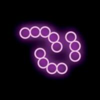 Neon purple lights forming abstract shape on black background vector