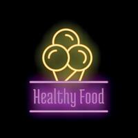 Neon sign showing ice cream representing healthy food vector