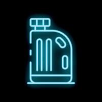 Neon sign representing a detergent bottle glowing on a black background vector
