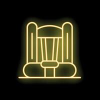 Neon bouncy castle glowing on a black background vector