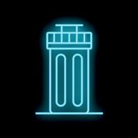 Blue neon trash can shining on dark background vector