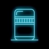 Glowing neon line database server icon isolated on black background illustration vector