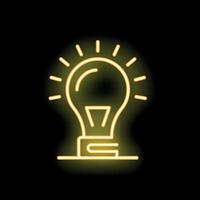 Neon lightbulb shining on top of a book symbolizing knowledge vector
