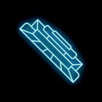 Blue neon icon of a computer part ram memory module for pc building vector