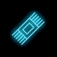 Neon icon of ram module glowing on dark background vector