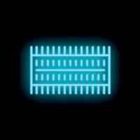 Neon icon of microchip, cpu, processor, electronic component showing data processing vector