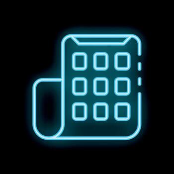 Neon flexible phone folding screen displaying apps on dark background vector