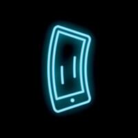 Blue neon sign representing flexible smartphone display technology vector