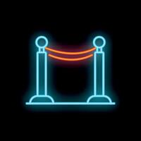 Neon barrier tape separating access in glowing style on dark background vector