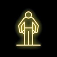 Neon sign showing person turning out empty pockets vector