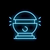 Neon icon of smart speaker assistant listening for voice command vector