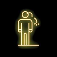 Neon icon of a man coughing spreading germs vector