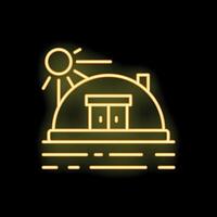 Neon yellow bunker icon depicting fallout shelter vector