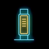 Neon street advertising stand glowing on a dark background vector