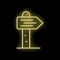 Neon sign showing direction on dark background vector