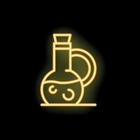 Neon sign showing a decanter with stopper and glass on a shelf vector