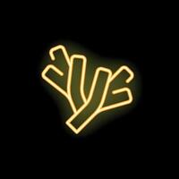 Neon yellow seaweed glowing on black background vector