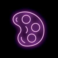Neon palette icon glowing on dark background vector