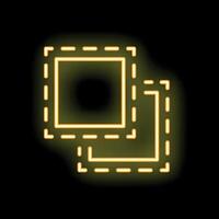 Neon yellow duplicate icon on black background vector