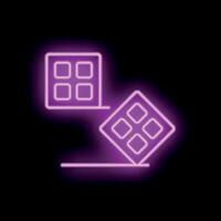 Neon icon of a tablet falling and breaking on the floor vector
