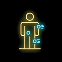 Neon style icon of pain spreading from joints vector