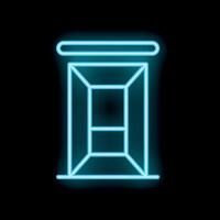 Neon elevator icon glowing on a black background vector