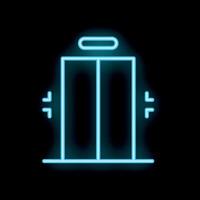 Neon elevator sign showing up and down arrows on black background vector