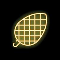 Neon yellow empty barbecue grill glowing on black background vector