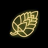 Glowing neon hop cone giving a retro vibe vector
