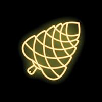Neon icon of a pine cone glowing on black background vector