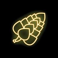 Glowing neon icon of hop for brewery pub or bar vector